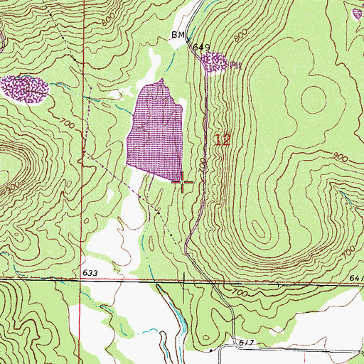 Topographic Map of Caston Mountain Creek Site 2 Dam, OK