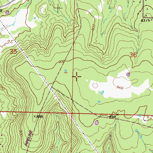 Topographic Map of Caston Mountain Creek Site 4 Dam, OK