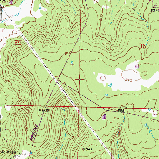 Topographic Map of Caston Mountain Creek Site 4 Reservoir, OK