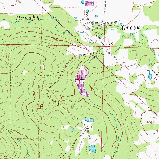 Topographic Map of Brushy Peaceable Creek Site 17 Reservoir, OK