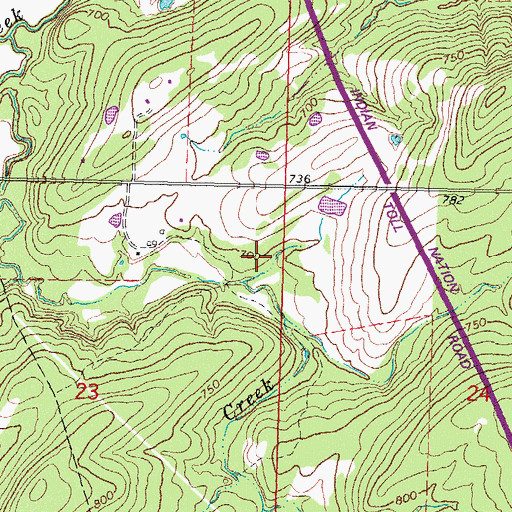 Topographic Map of Brushy Peaceable Creek Site 31 Dam, OK