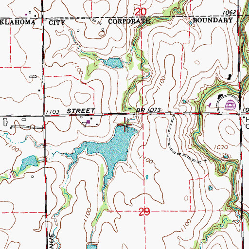 Topographic Map of J-M Ranch Dam, OK