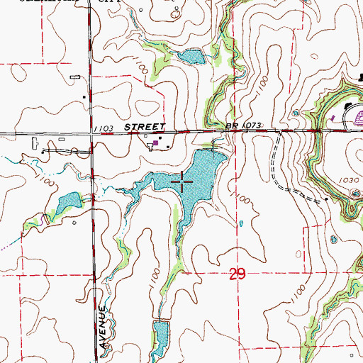 Topographic Map of J-M Ranch Lake, OK