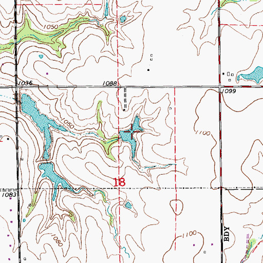 Topographic Map of Oknoname 16 Dam, OK
