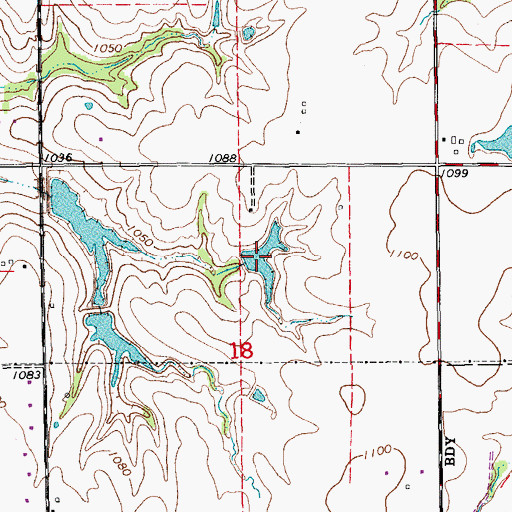 Topographic Map of Oknoname 16 Reservoir, OK