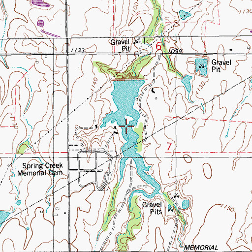 Topographic Map of Oknoname 10 Reservoir, OK