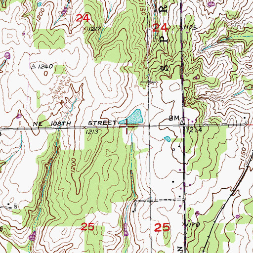 Topographic Map of Oknoname 8 Reservoir, OK