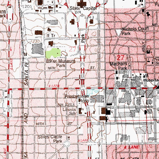Topographic Map of Ten Acre Lake, OK