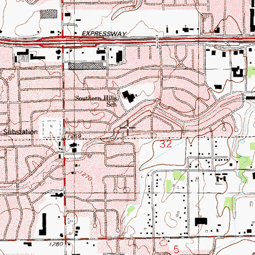 Topographic Map of Lightning Creek Holding Pond B Dam, OK