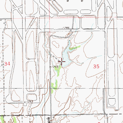 Topographic Map of Oknoname 3 Reservoir, OK
