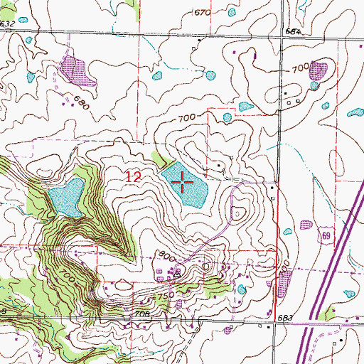 Topographic Map of Checotah City Lake East, OK
