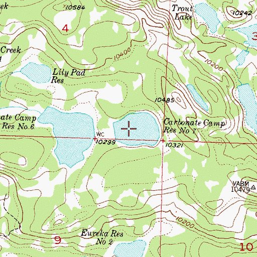 Topographic Map of Carbonate Camp Reservoir Number 7, CO