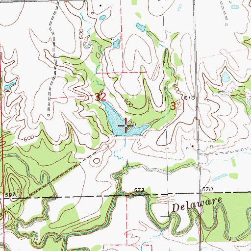 Topographic Map of Leader Middle Clear Boggy Creek-1 Dam, OK