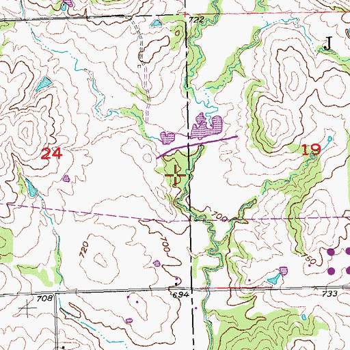 Topographic Map of Leader Middle Clear Boggy Creek-26a Dam, OK