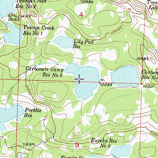 Topographic Map of Carbonate Camp Reservoir Number 6, CO