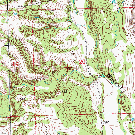 Topographic Map of Delaware Creek Site 14c Reservoir, OK