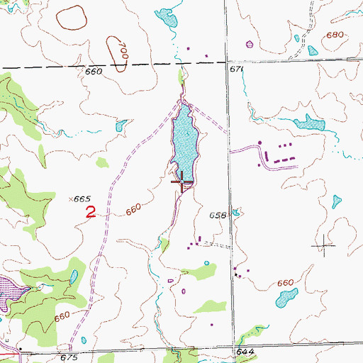 Topographic Map of Bill Lake Dam, OK
