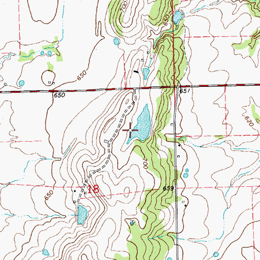 Topographic Map of Pope Lake Dam, OK