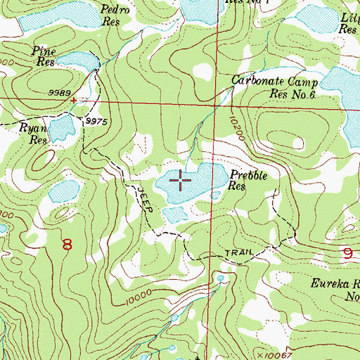 Topographic Map of Prebble Reservoir, CO