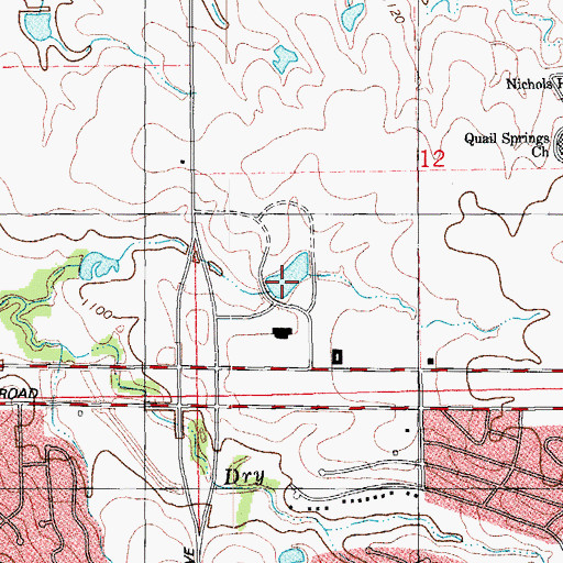 Topographic Map of Oknoname 26 Reservoir, OK