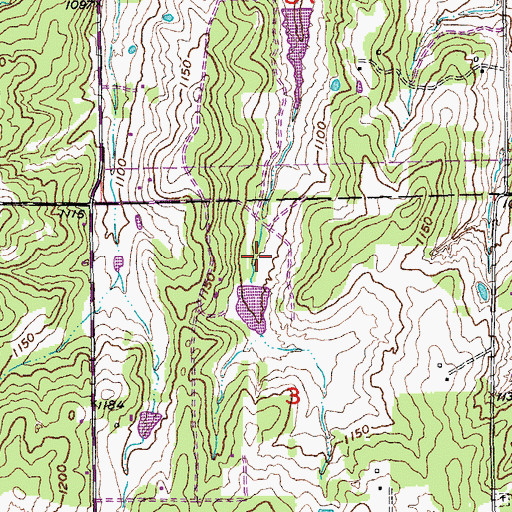 Topographic Map of Wolf Ridge Dam, OK