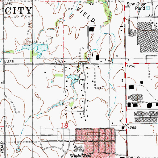 Topographic Map of Oknoname 22 Dam, OK