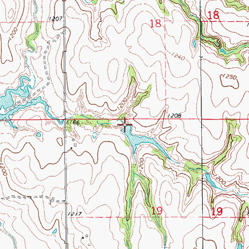 Topographic Map of Oknoname 017004 Dam, OK