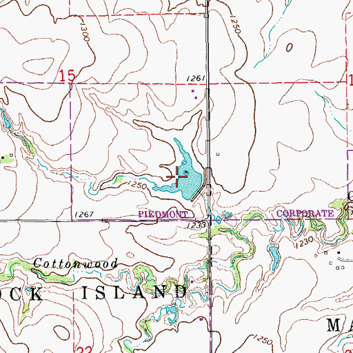 Topographic Map of Oknoname 017003 Reservoir, OK