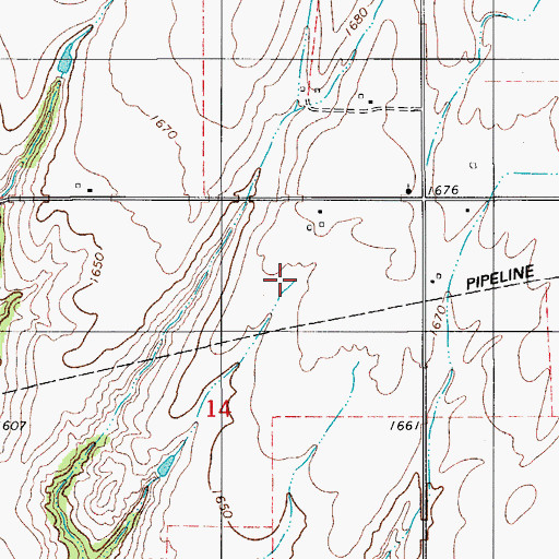 Topographic Map of Laughlin Dam, OK