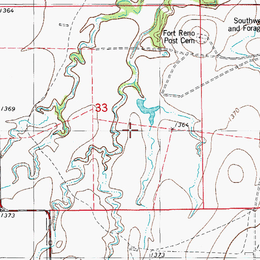 Topographic Map of Oknoname 017002 Dam, OK