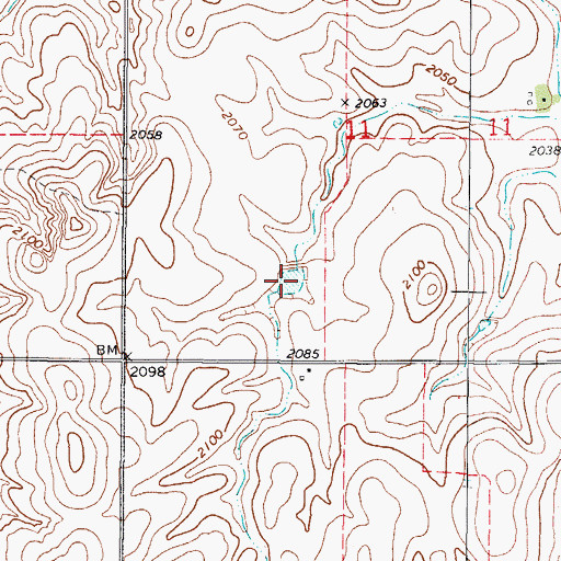 Topographic Map of Oknoname 05904 Reservoir, OK