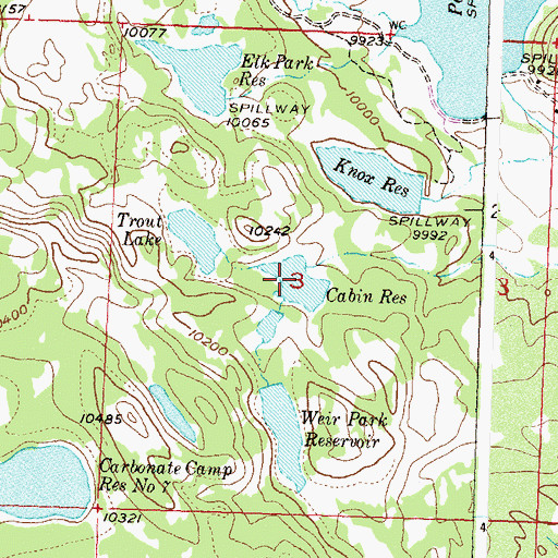 Topographic Map of Cabin Reservoir, CO