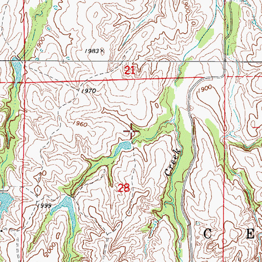 Topographic Map of Oknoname 05922 Dam, OK
