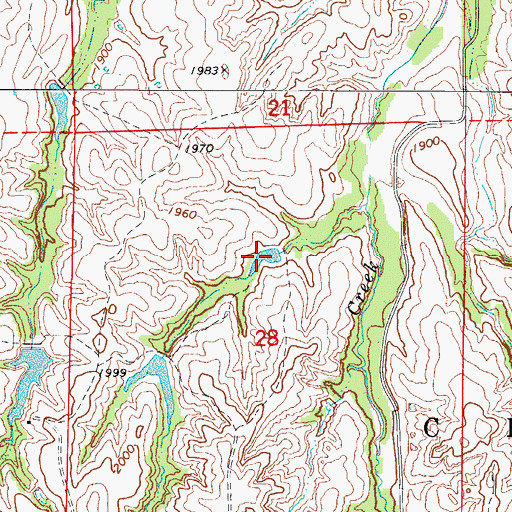 Topographic Map of Oknoname 05922 Reservoir, OK
