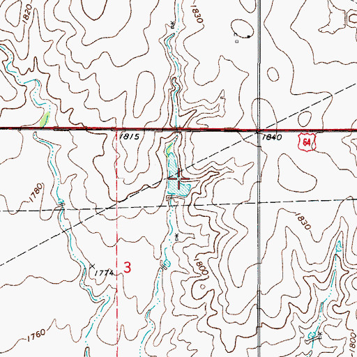 Topographic Map of Oknoname 05911 Dam, OK