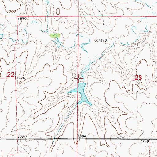 Topographic Map of Oknoname 05913 Dam, OK