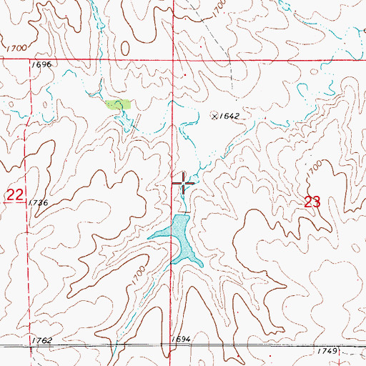 Topographic Map of Oknoname 05913 Reservoir, OK