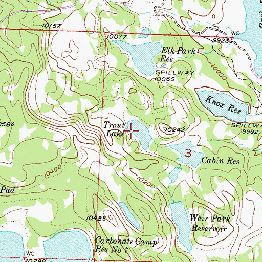 Topographic Map of Trout Lake, CO