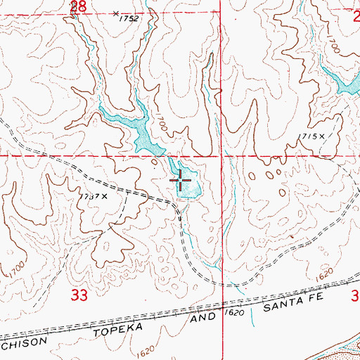 Topographic Map of Oknoname 05915 Reservoir, OK