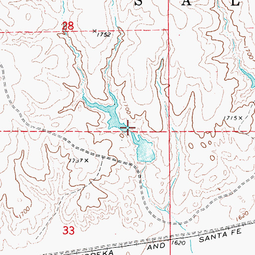 Topographic Map of Oknoname 05916 Dam, OK