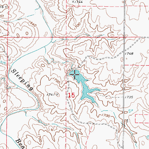 Topographic Map of Oknoname 05917 Reservoir, OK