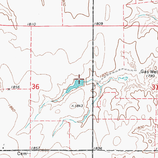 Topographic Map of Oknoname 05919 Dam, OK