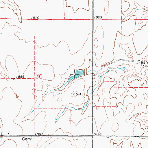 Topographic Map of Oknoname 05919 Reservoir, OK