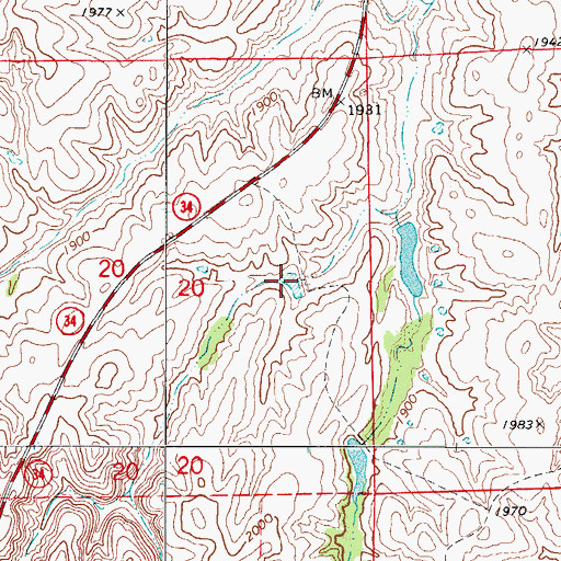 Topographic Map of Oknoname 05921 Reservoir, OK