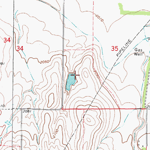 Topographic Map of Oknoname 05901 Dam, OK
