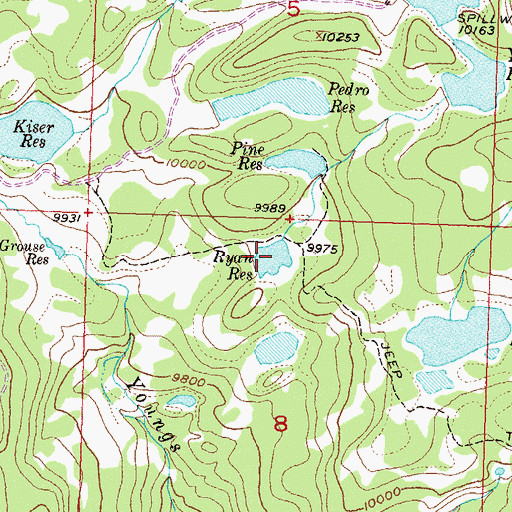 Topographic Map of Ryan Reservoir, CO