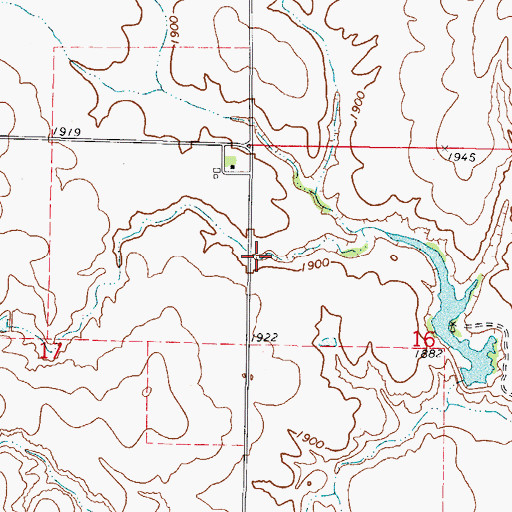 Topographic Map of Oknoname 05926 Dam, OK