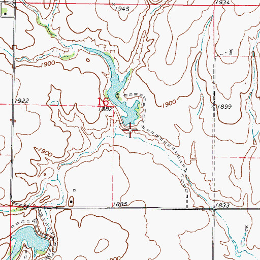 Topographic Map of Oknoname 05928 Reservoir, OK