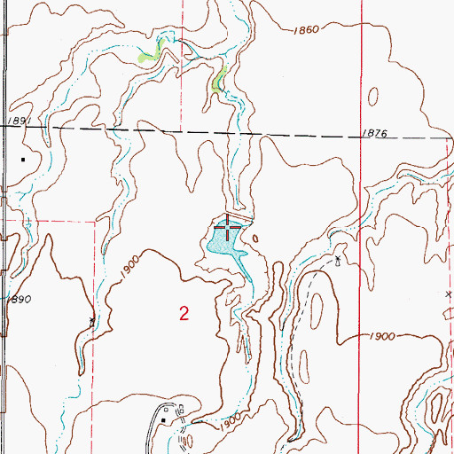 Topographic Map of Oknoname 05929 Dam, OK