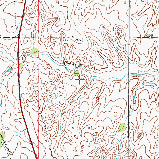 Topographic Map of Oknoname 05933 Dam, OK